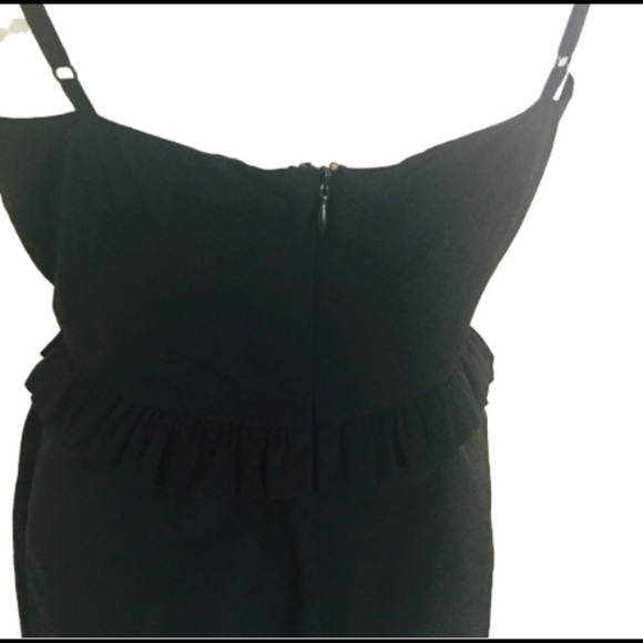 FOREVER 21 Slip Dress With Ruffle Trim Detail & Pockets Black Size Small - Picture 5 of 7